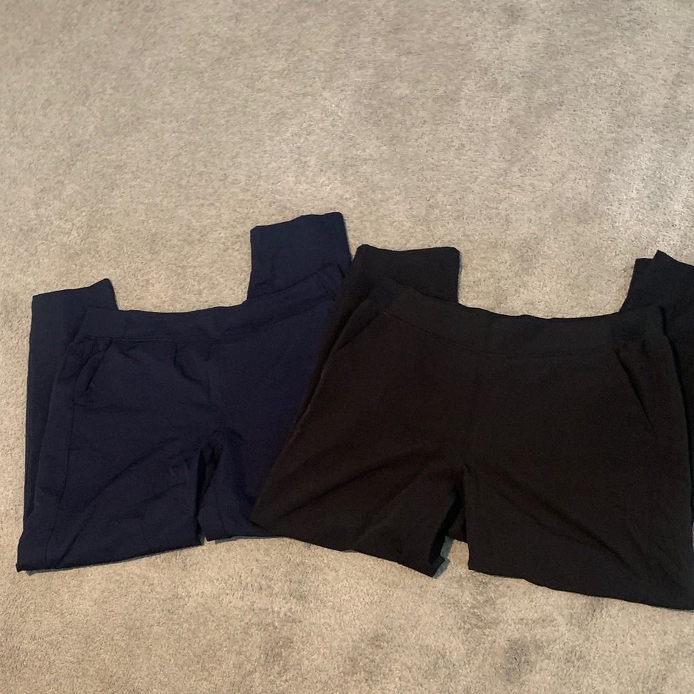 Women’s 32° cool ankle lounge pant w/ Spandex 2 pk navy blue & black Size Large